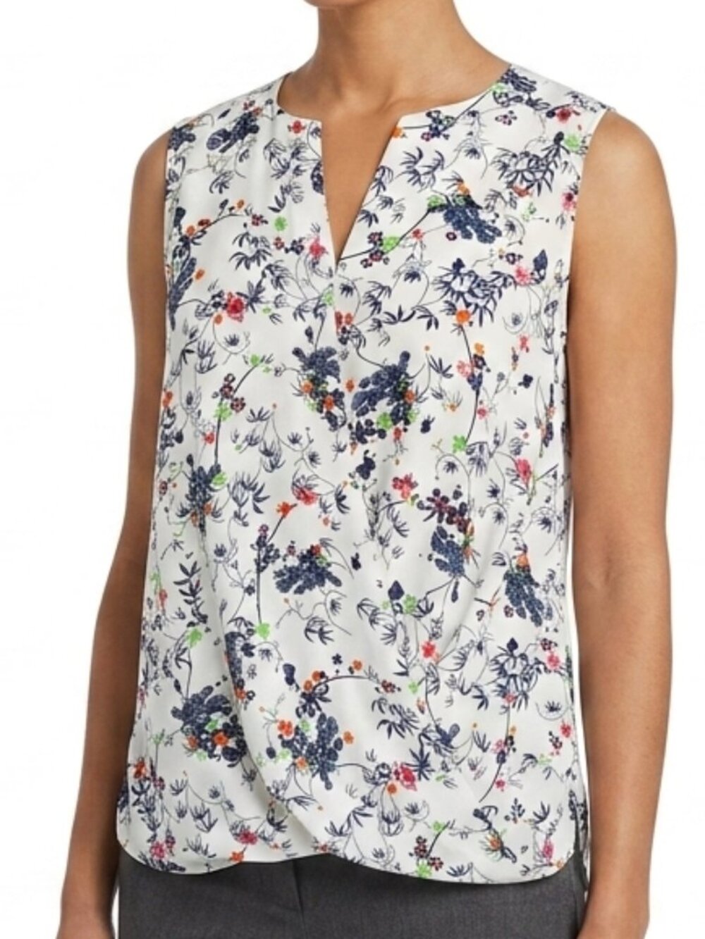 Laundry by Shelli Segal Bird/Botanical Print Sleeveless Top- Sz. Med